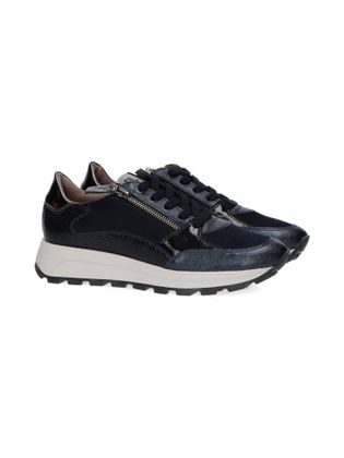 DL Sport Donkerblauwe sneakers met suède en glanzende details