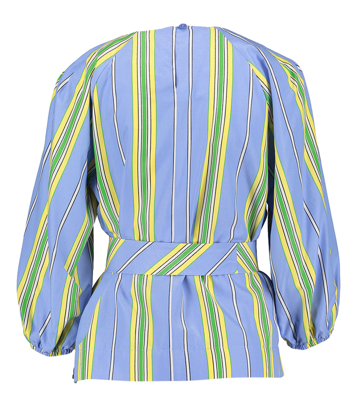 Blauwe multicolor gestreepte bloes Her 