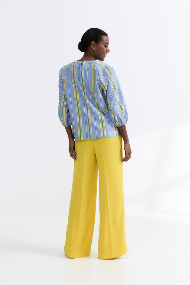 Blauwe multicolor gestreepte bloes Her 