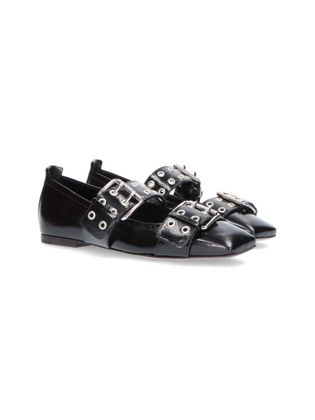 Kennel + Schmenger Zwarte ballerina's met studs Kennel +Schmenger