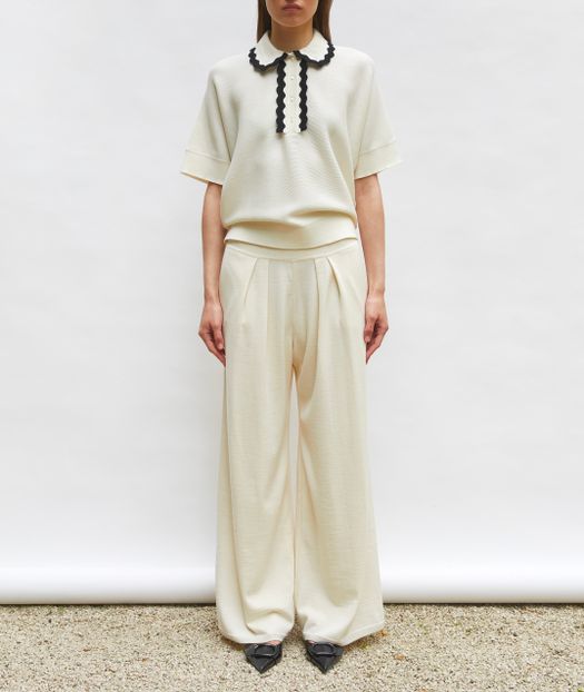 Beige polo met zwart detail Duc Molli