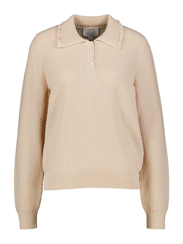 Beige trui met ruffle detail Molli Dune