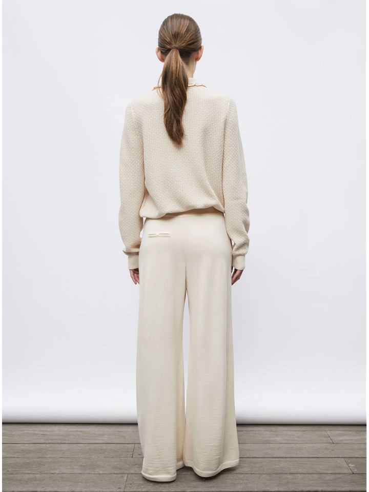 Beige trui met ruffle detail Molli Dune