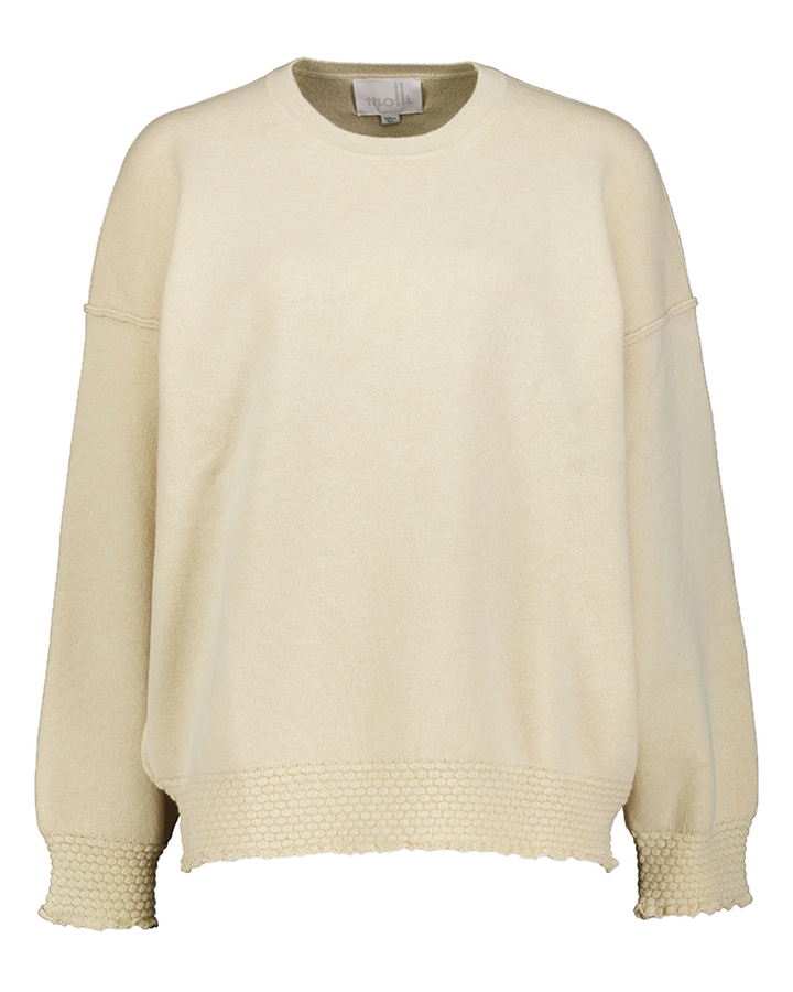 Beige wollen trui met speciale boord Dump Molli