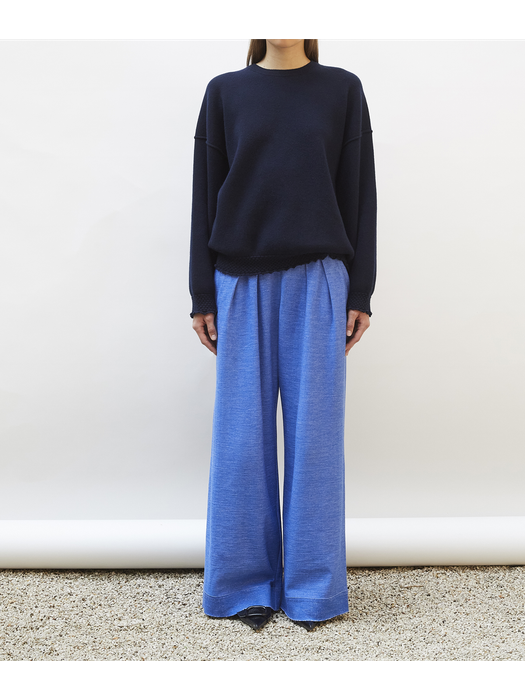 Zwarte wollen trui met speciale boord Dump Molie