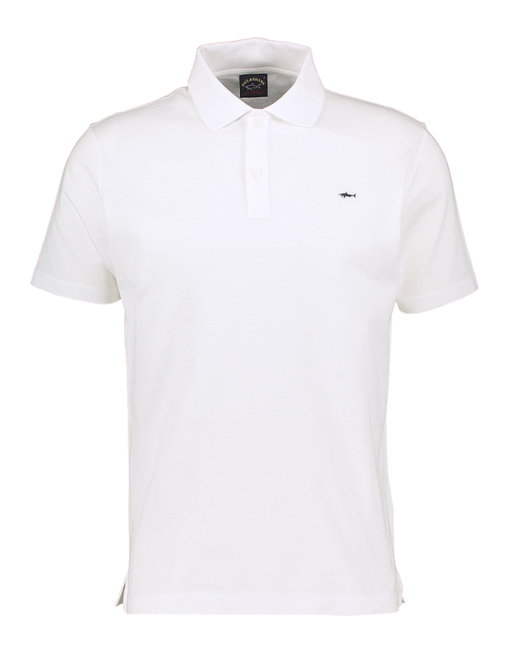 Witte polo met zwart logo Paul & Shark 