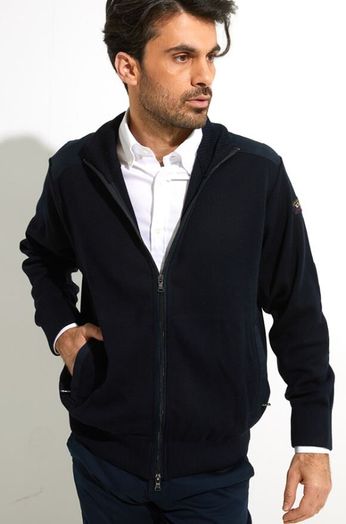 Donkerblauwe gilet met rits Paul & Shark
