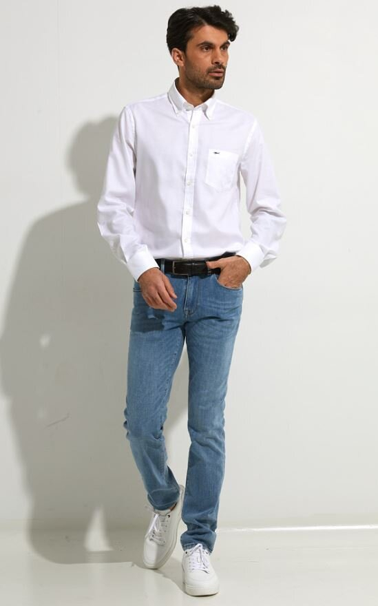 Wit katoenen hemd regular fit met lange mouwen Paul & Shark