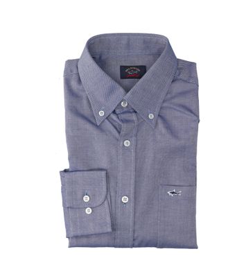 Blauw katoenen hemd regular fit met lange mouwen Paul & Shark