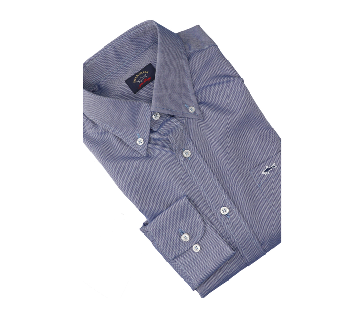Blauw katoenen hemd regular fit met lange mouwen Paul & Shark