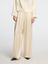Beige glanzende wijde broek met bandplooi Selected 
