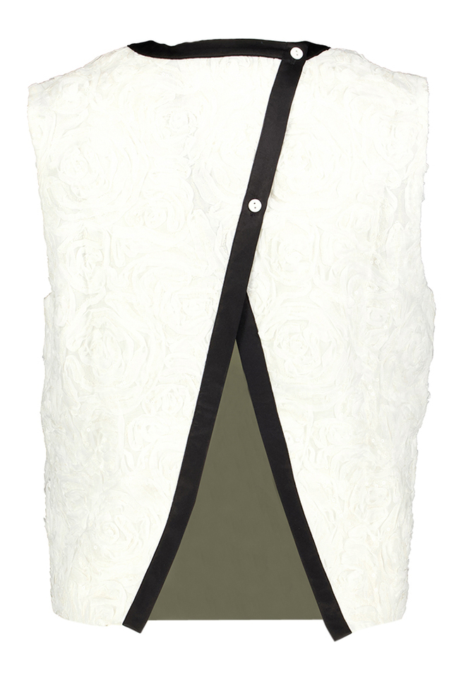 Witte top met pailetten detail en open rug Megan Baum Und Pferdgarten 