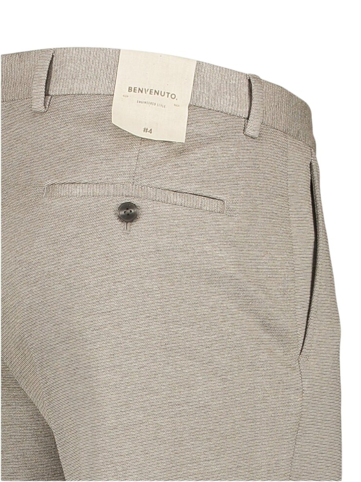 Beige kostuumbroek met klein motief Benvenuto 