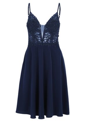 Vera Mont Donkerblauwe korte feestjurk