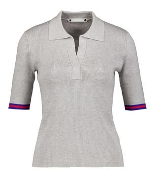 Co'Couture Grijze polo met detail aan de mouw