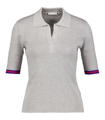 Grijze polo met detail aan de mouw Co'Couture
