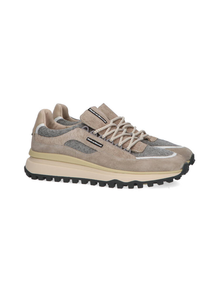 Grijze en beige lage sneakers Floris Van Bommel