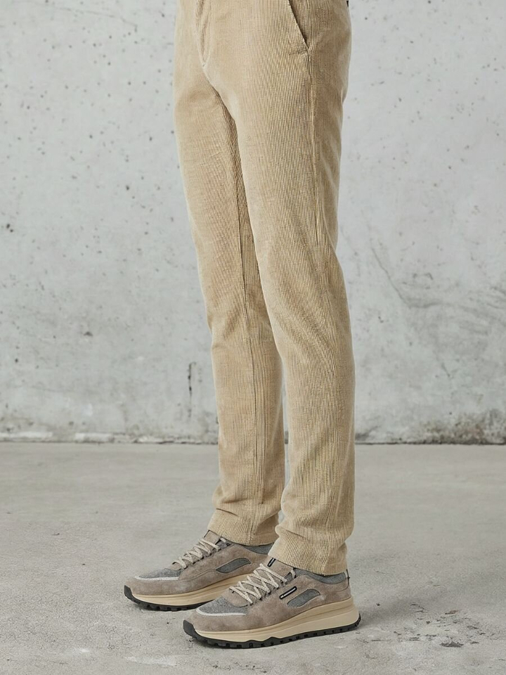 Grijze en beige lage sneakers Floris Van Bommel