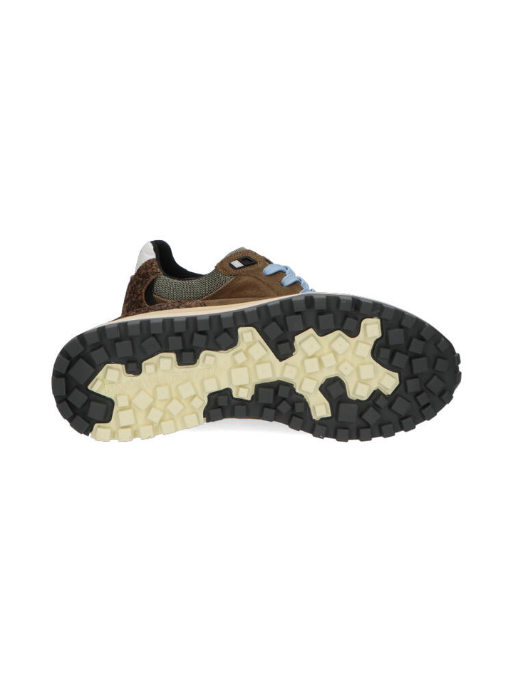 Bruinkleurige lage sneakers met lichtblauwe veters Gripper Floris Van Bommel