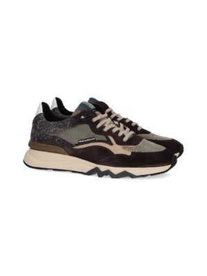 Blauwkleurige lage sneakers in verschillende prints Zager Floris Van Bommel