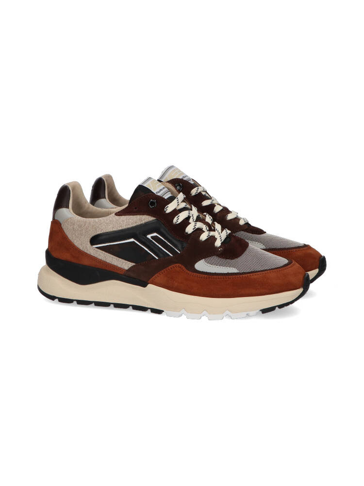 Oranje lage sneakers De Treener Floris Van Bommel 
