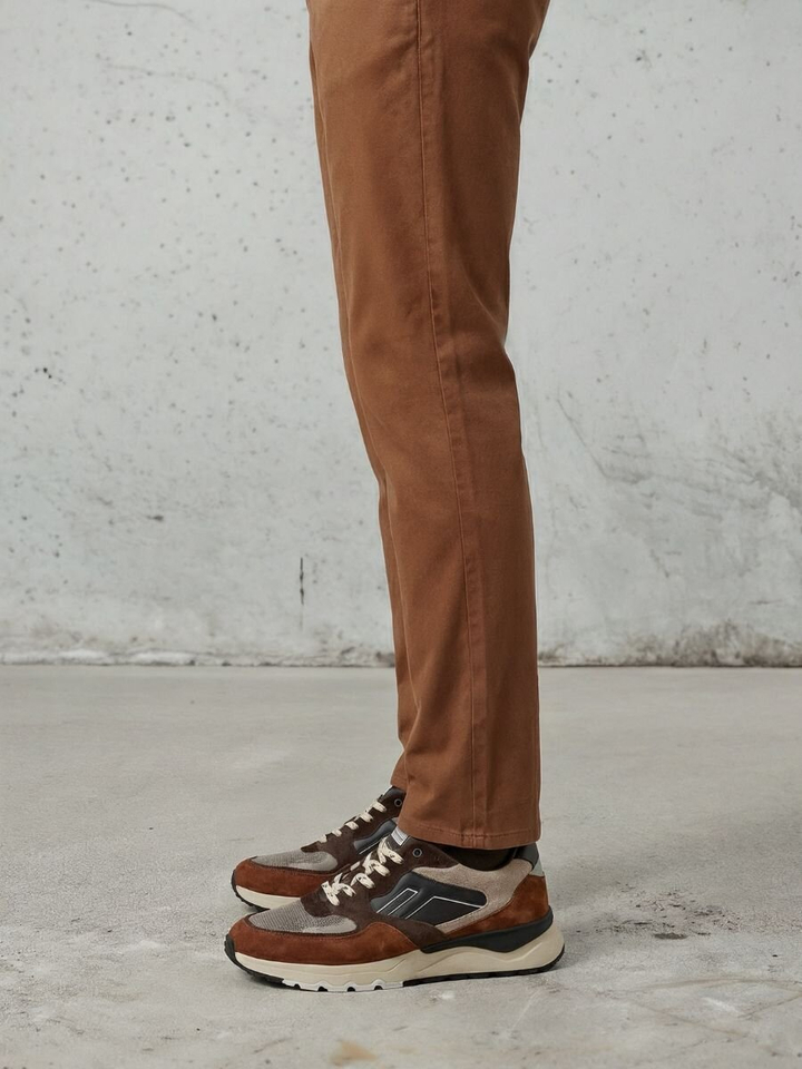 Oranje lage sneakers De Treener Floris Van Bommel 
