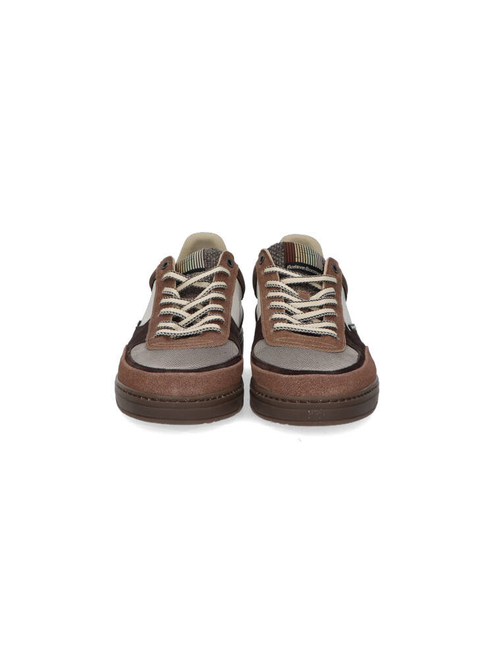 Bruinkleurige lage sneakers met wit detail Floris Van Bommel