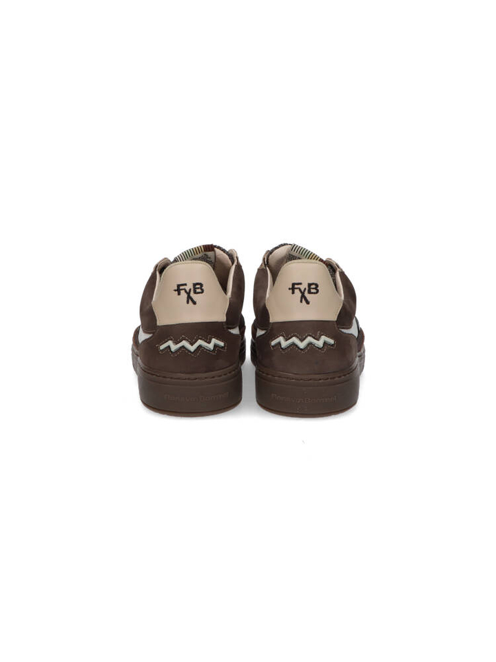 Bruinkleurige lage sneakers met wit detail Floris Van Bommel