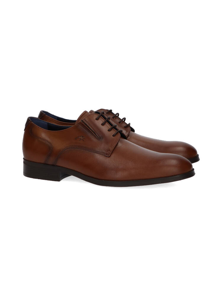 Cognac kleurige veterschoenen Fluchos