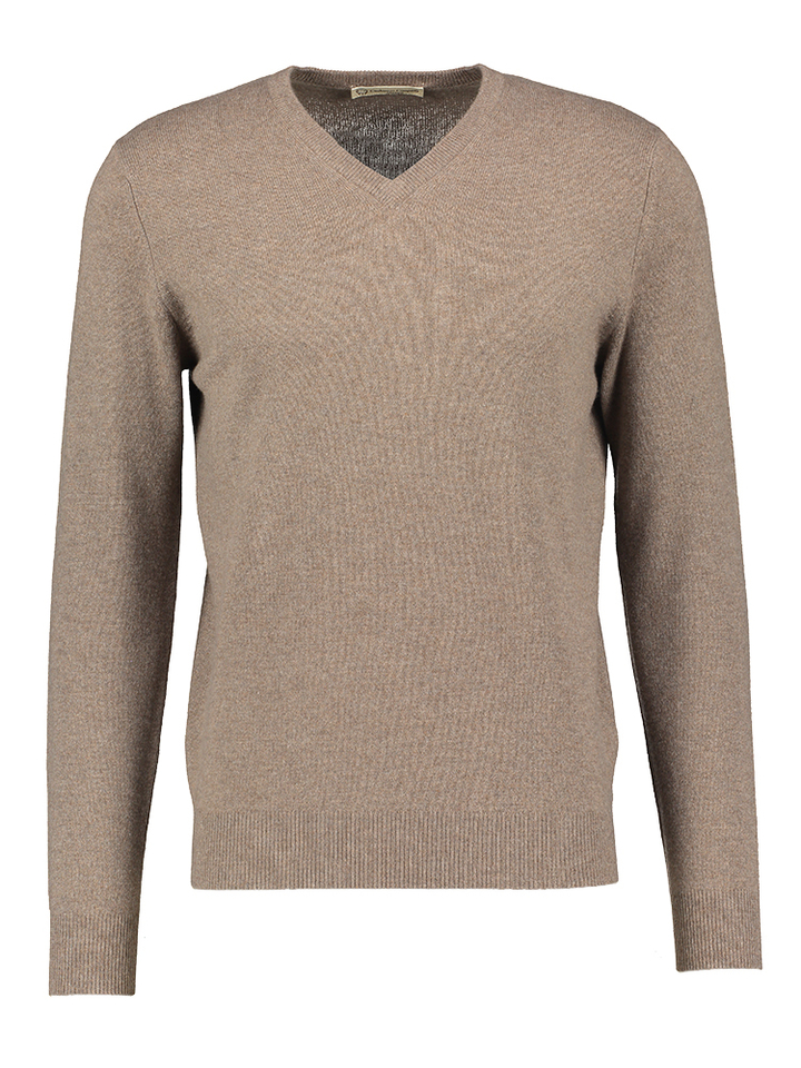 Taupe trui in kasjmier Cashmere Company