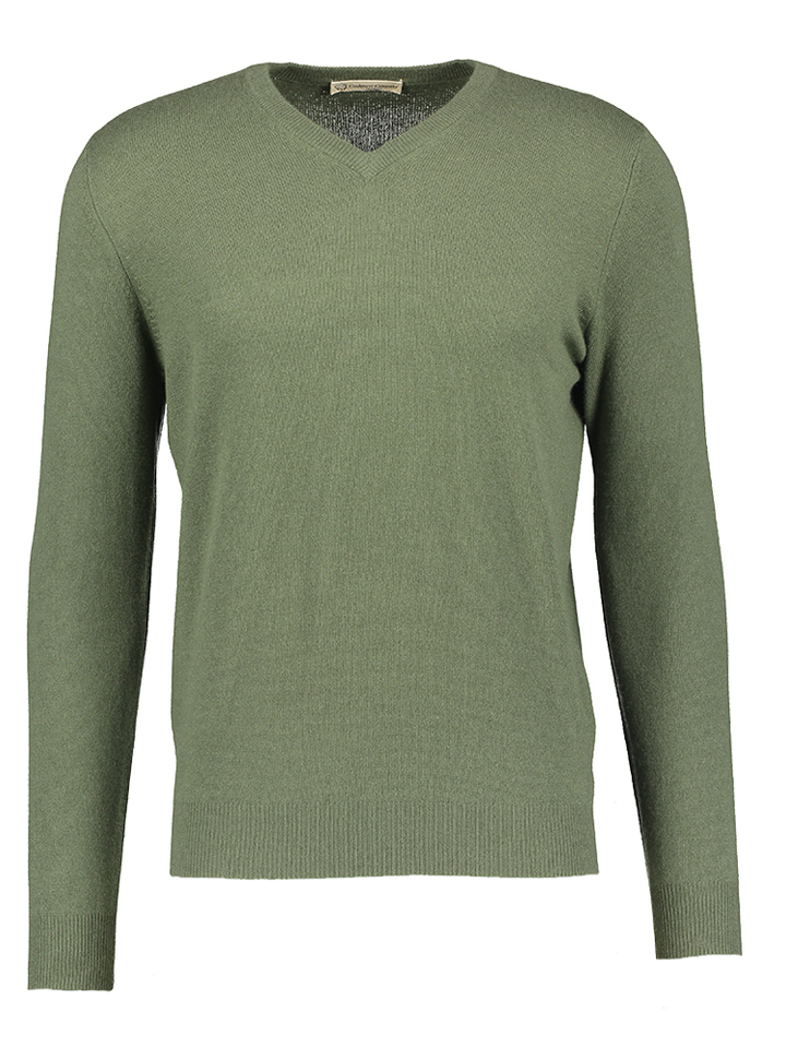Kaki groene trui in cashmere Cashmere Company