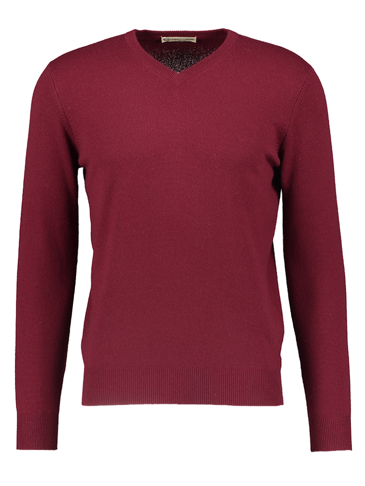 Rode trui met V-hals Cashmere Company