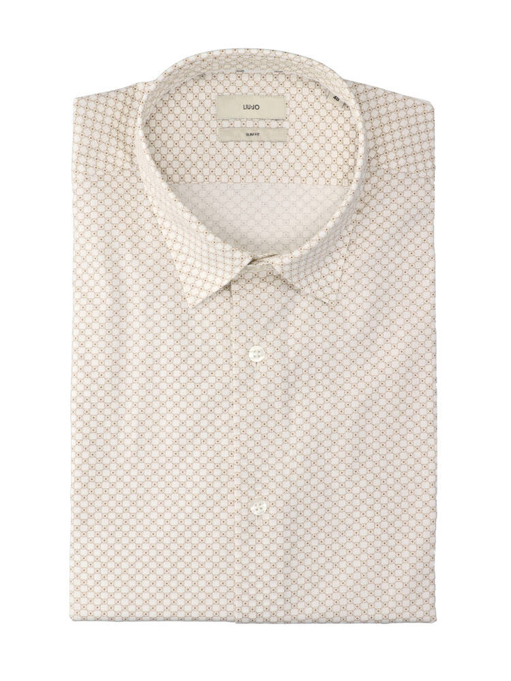 Quad white katoenen hemd (slim fit) met details en lange mouwen Lui Jo