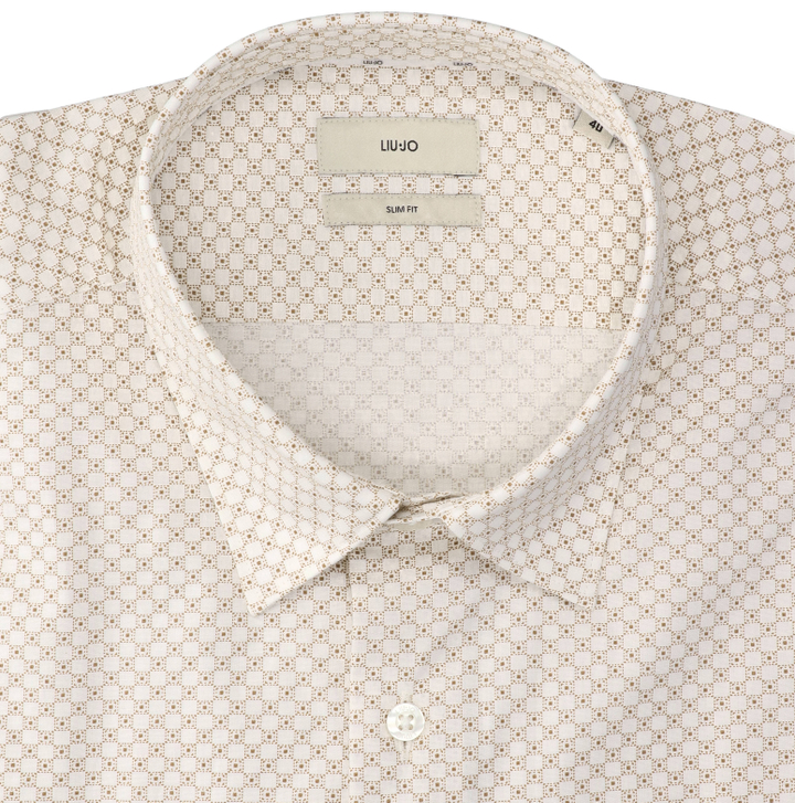Quad white katoenen hemd (slim fit) met details en lange mouwen Lui Jo