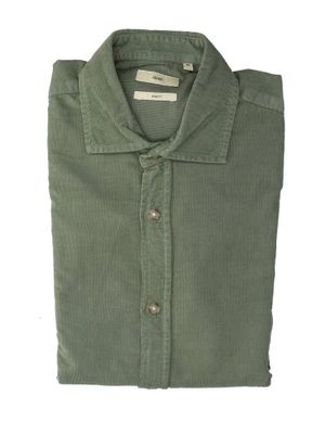Donkergroen ribfluwelen hemd (slim fit) met lange mouwen Lui Jo