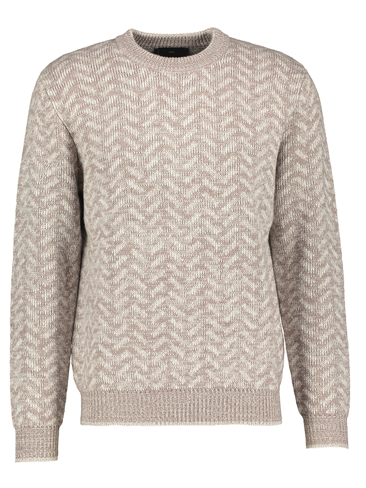 Beige en ecru wollen pull met ronde hals Liu Jo