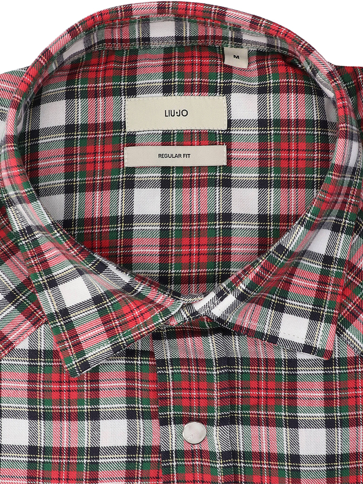 Tartan red katoenen hemd (regular fit) met ruiten en lange mouwen Liu Jo
