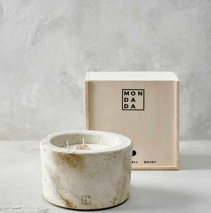 Ecru indoor candle large Down To Earth Mon Dada