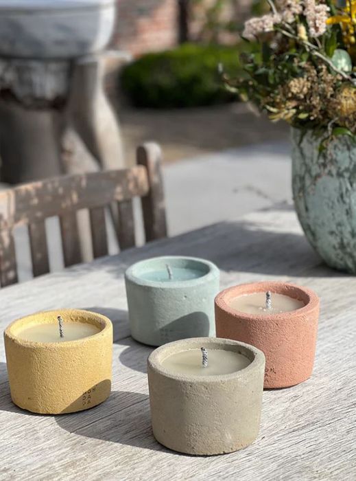 Ecru urban outdoor table candle small Mon Dada