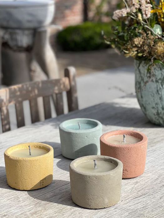 Grey neutraal urban outdoor table kaars small Mon Dada