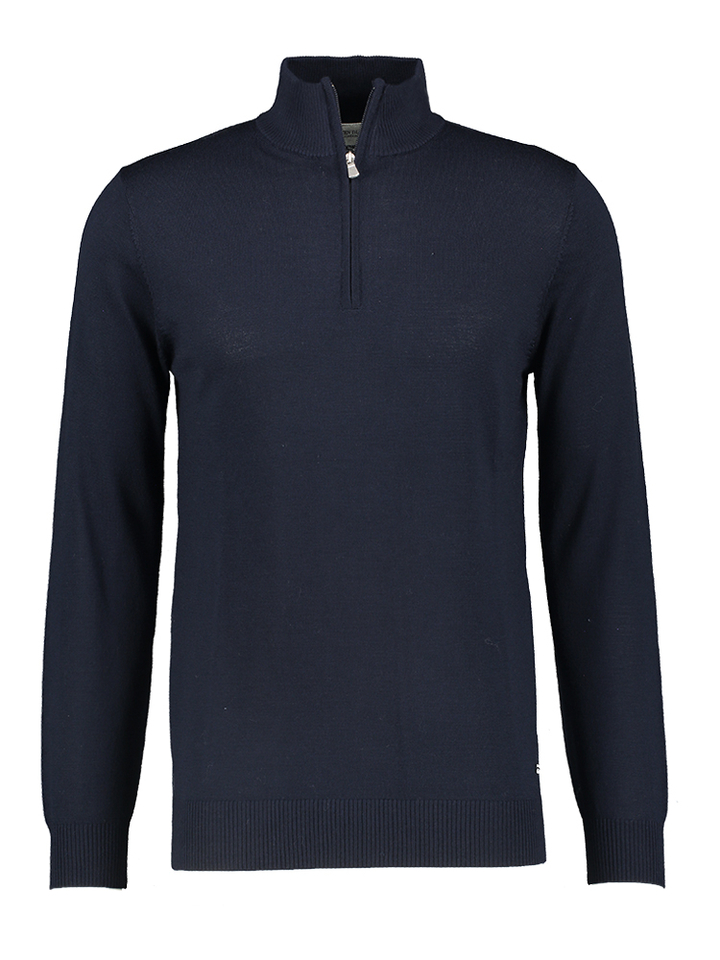 Donkerblauwe pull met ritssluiting Saul Seven Dials 