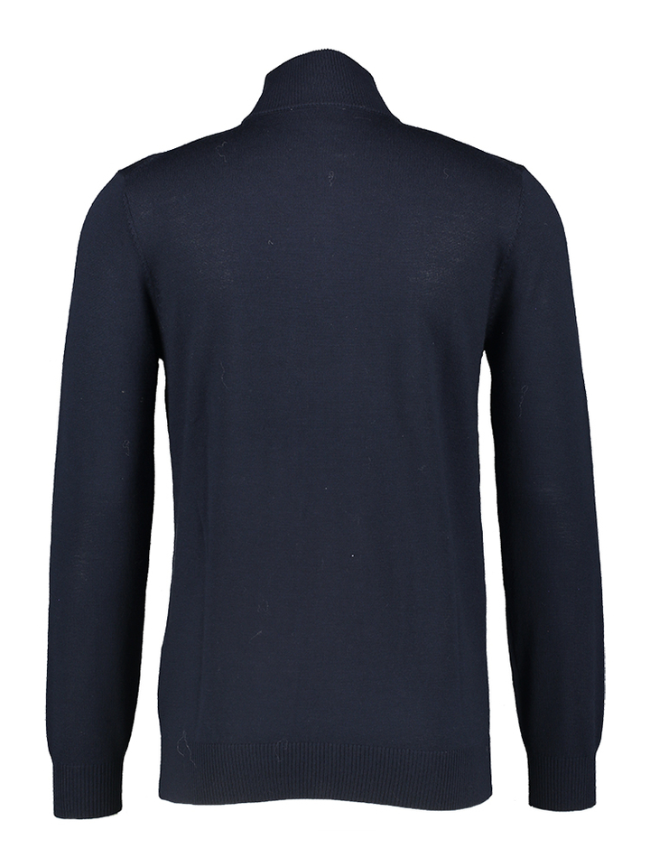 Donkerblauwe pull met ritssluiting Saul Seven Dials 