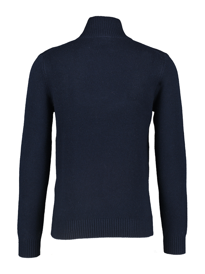 Donkerblauwe trui met opstaande kraag Seeley Seven Dials