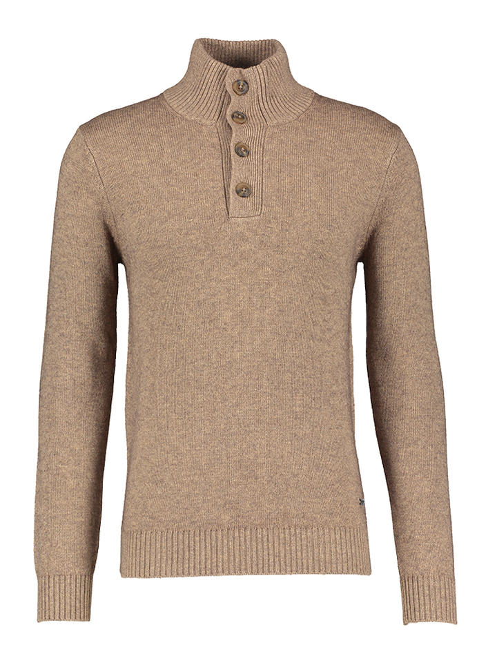Taupe kleurige trui met opstaande kraag Seeley Seven Dials