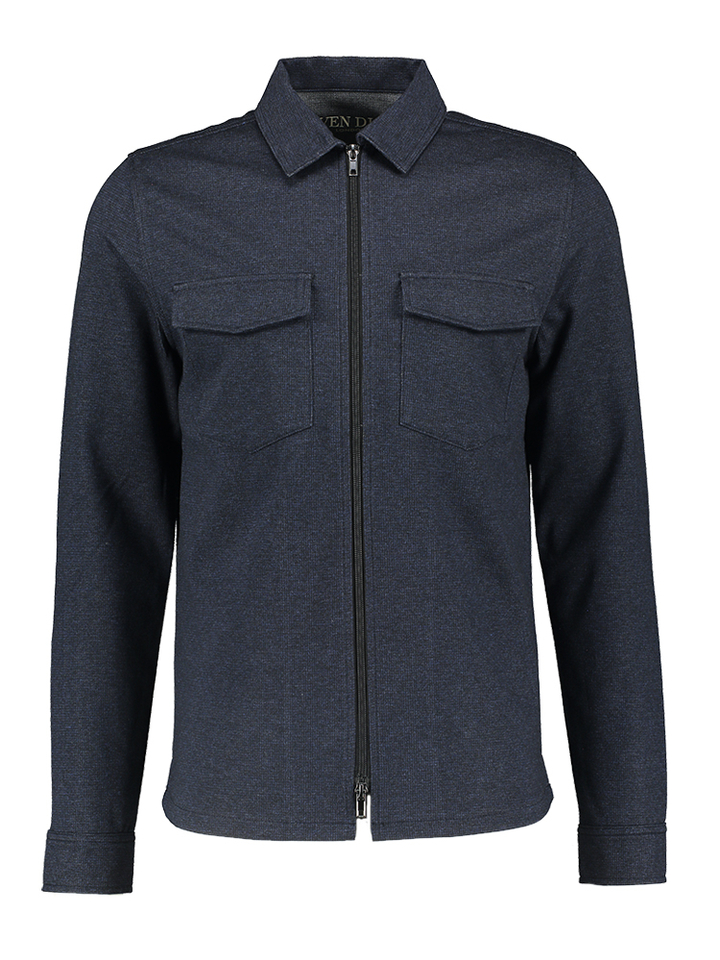 Donkerblauw hemd met ritssluiting Earlson Seven Dials 