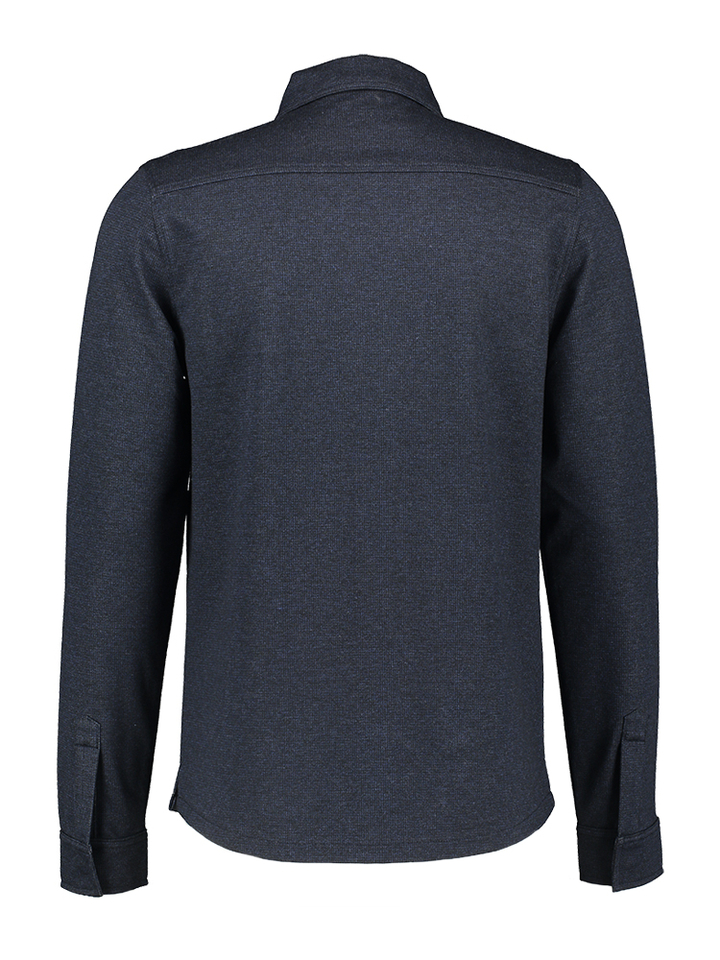 Donkerblauw hemd met ritssluiting Earlson Seven Dials 