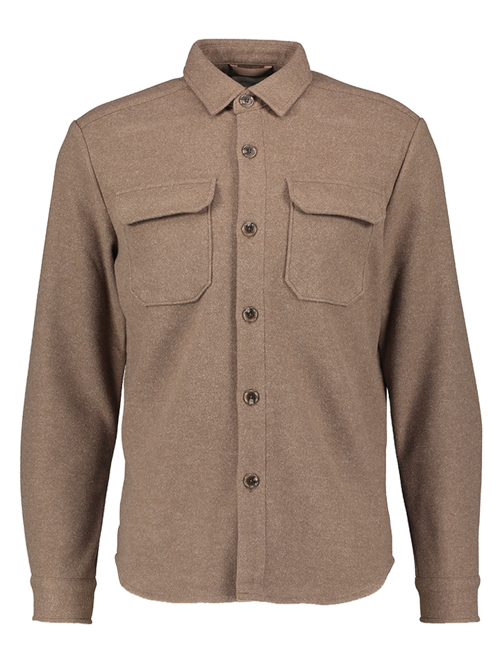 Coffee bean brown overhemd met knopen Kent Seven Dials