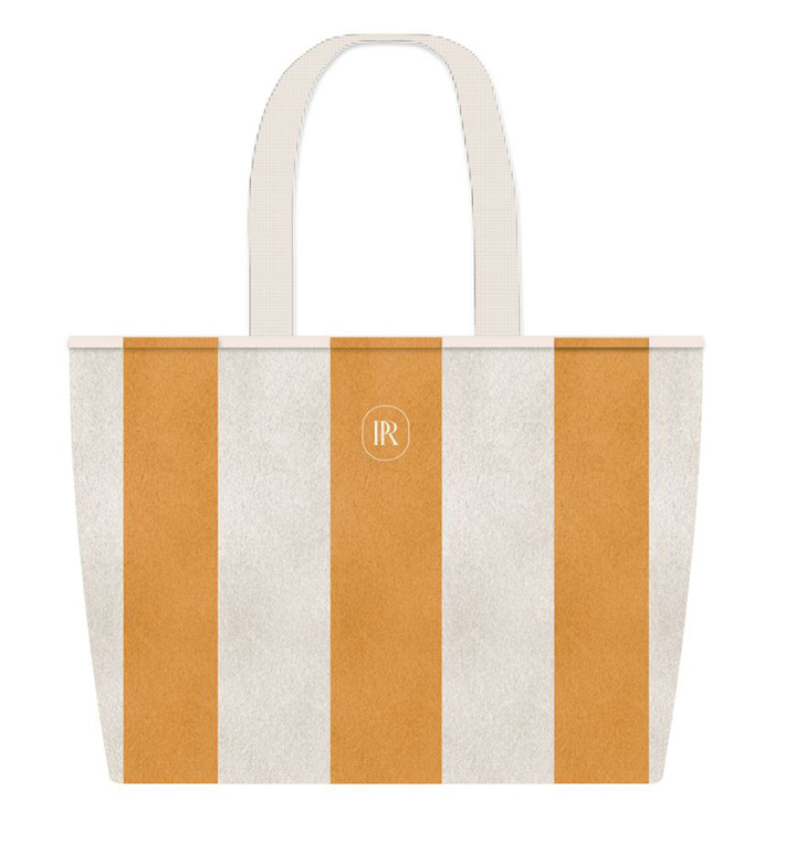 Gold katoenen beach bag Place Reservee