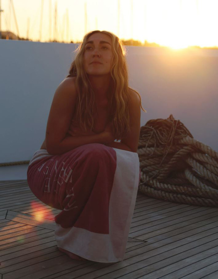 Lychee katoenen beach towel uni Place Reservee