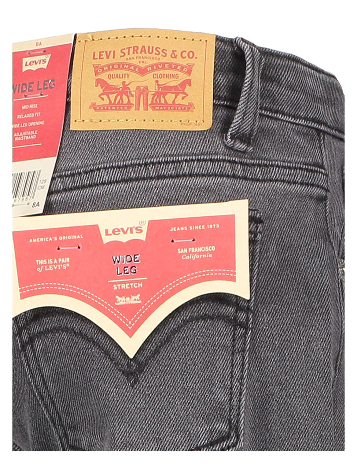 Donkergrijze jeans wide leg Levi's girls